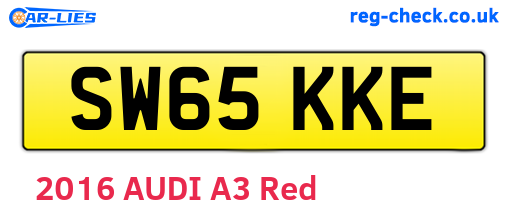 SW65KKE are the vehicle registration plates.
