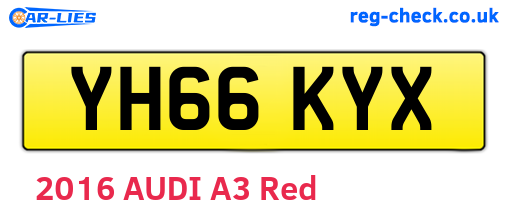 YH66KYX are the vehicle registration plates.