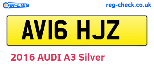 AV16HJZ are the vehicle registration plates.