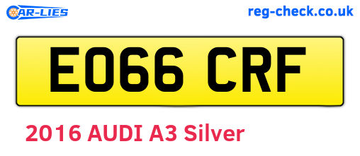 EO66CRF are the vehicle registration plates.