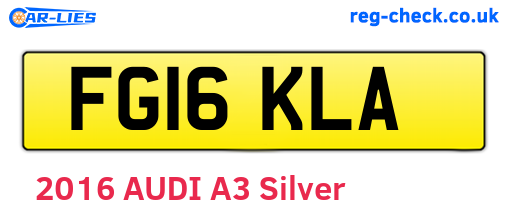FG16KLA are the vehicle registration plates.