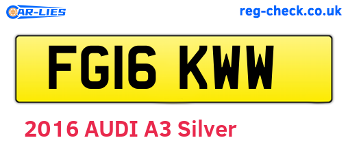FG16KWW are the vehicle registration plates.