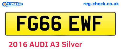 FG66EWF are the vehicle registration plates.