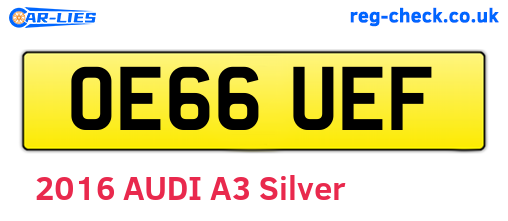 OE66UEF are the vehicle registration plates.