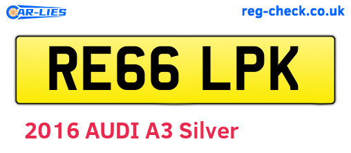 RE66LPK are the vehicle registration plates.