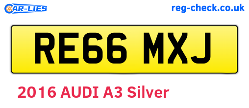 RE66MXJ are the vehicle registration plates.
