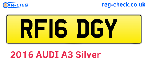 RF16DGY are the vehicle registration plates.