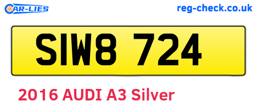 SIW8724 are the vehicle registration plates.