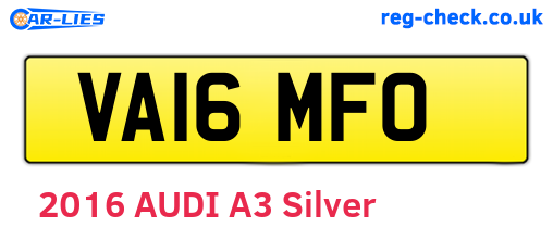 VA16MFO are the vehicle registration plates.