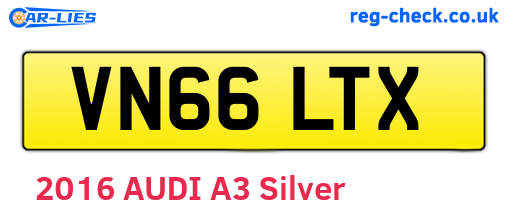 VN66LTX are the vehicle registration plates.