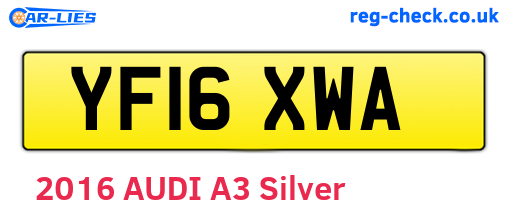YF16XWA are the vehicle registration plates.