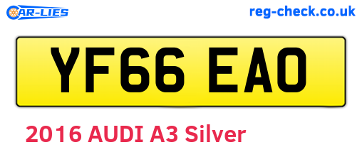 YF66EAO are the vehicle registration plates.