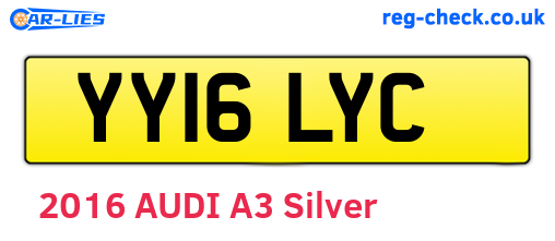 YY16LYC are the vehicle registration plates.
