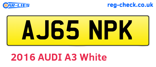 AJ65NPK are the vehicle registration plates.