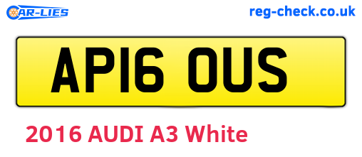AP16OUS are the vehicle registration plates.