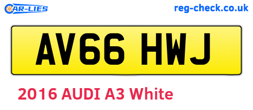 AV66HWJ are the vehicle registration plates.