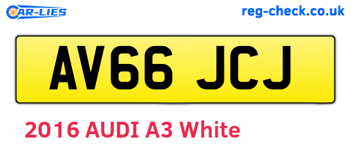 AV66JCJ are the vehicle registration plates.