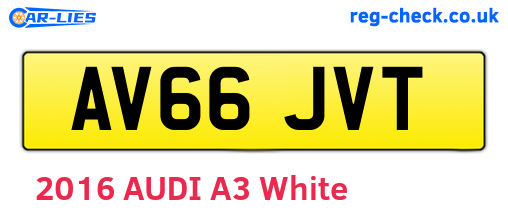 AV66JVT are the vehicle registration plates.