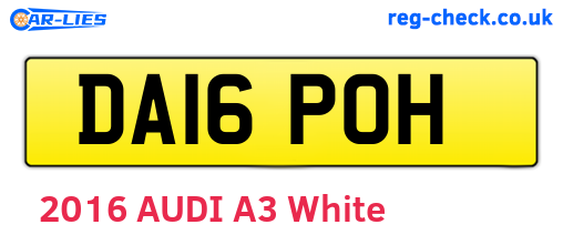 DA16POH are the vehicle registration plates.