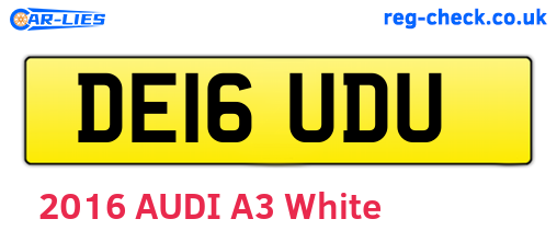 DE16UDU are the vehicle registration plates.