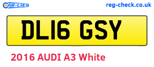 DL16GSY are the vehicle registration plates.