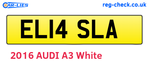 EL14SLA are the vehicle registration plates.