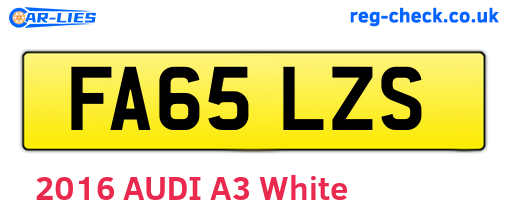 FA65LZS are the vehicle registration plates.