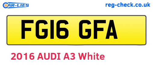 FG16GFA are the vehicle registration plates.