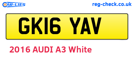 GK16YAV are the vehicle registration plates.
