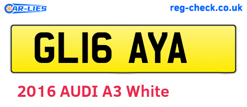 GL16AYA are the vehicle registration plates.