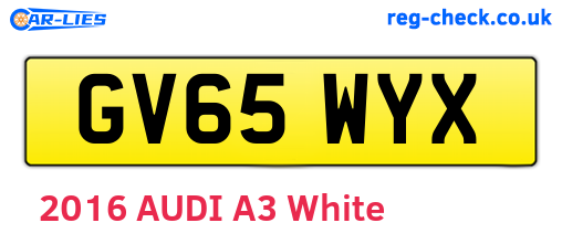 GV65WYX are the vehicle registration plates.