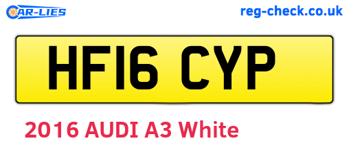 HF16CYP are the vehicle registration plates.