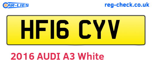 HF16CYV are the vehicle registration plates.