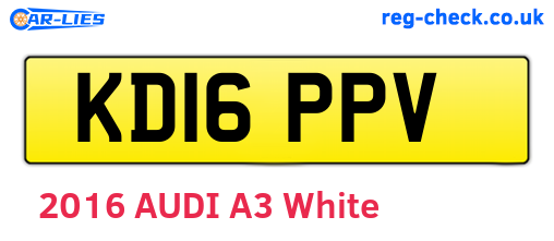 KD16PPV are the vehicle registration plates.