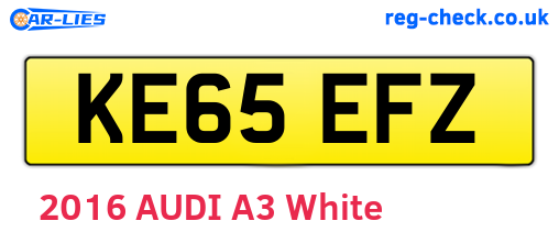 KE65EFZ are the vehicle registration plates.