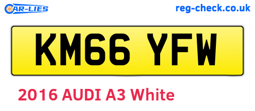 KM66YFW are the vehicle registration plates.