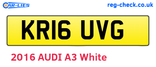 KR16UVG are the vehicle registration plates.