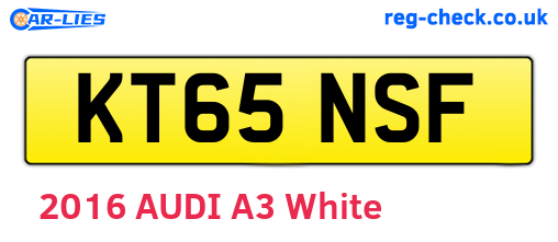 KT65NSF are the vehicle registration plates.