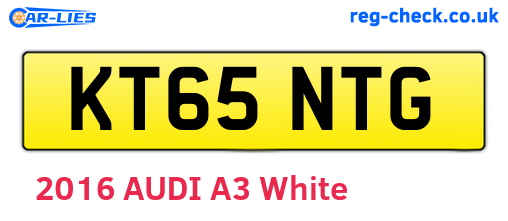 KT65NTG are the vehicle registration plates.