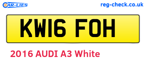 KW16FOH are the vehicle registration plates.