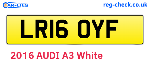 LR16OYF are the vehicle registration plates.