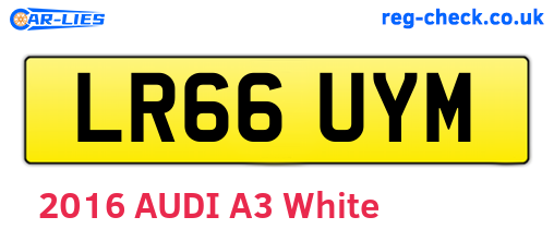 LR66UYM are the vehicle registration plates.
