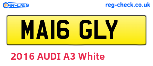 MA16GLY are the vehicle registration plates.