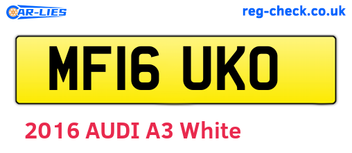 MF16UKO are the vehicle registration plates.