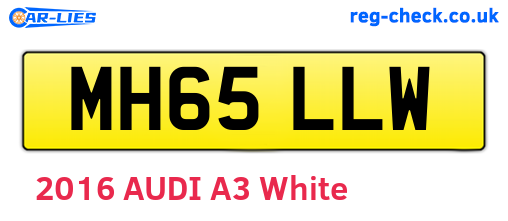 MH65LLW are the vehicle registration plates.