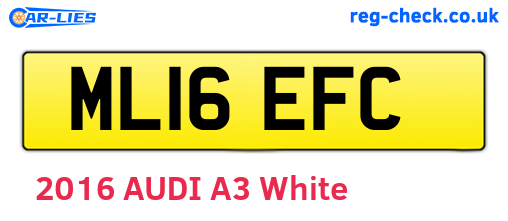 ML16EFC are the vehicle registration plates.