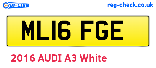 ML16FGE are the vehicle registration plates.