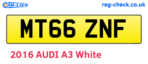 MT66ZNF are the vehicle registration plates.