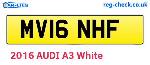 MV16NHF are the vehicle registration plates.