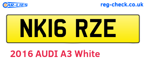 NK16RZE are the vehicle registration plates.
